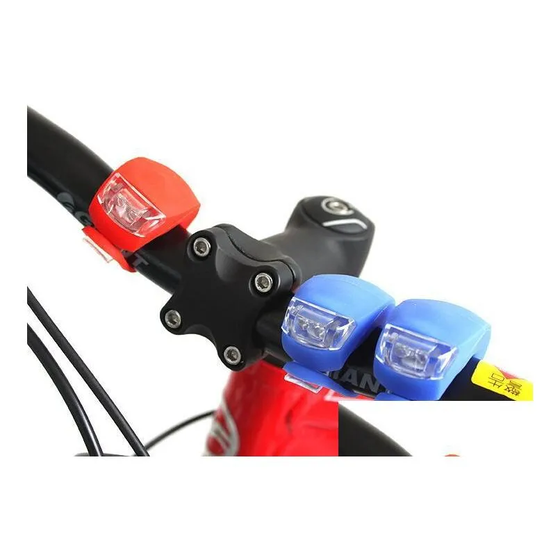 5th bicycle cycling lamp silicone bike head front rear wheel led flash bicycle light lamp 8 colors include the battery