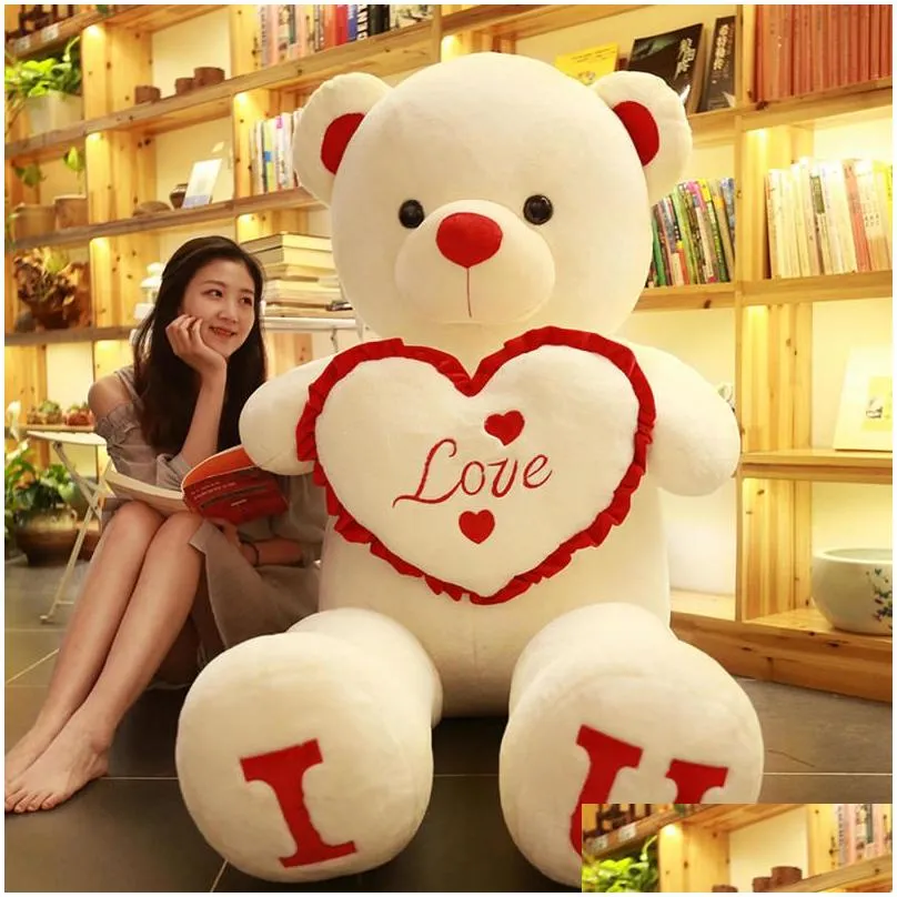 80/100Cm Plush Toy Creative Teddy Bear  Stuffed Animals Valentine Day Gift for Kids Pillow Grilfriend Girl Wife 220217
