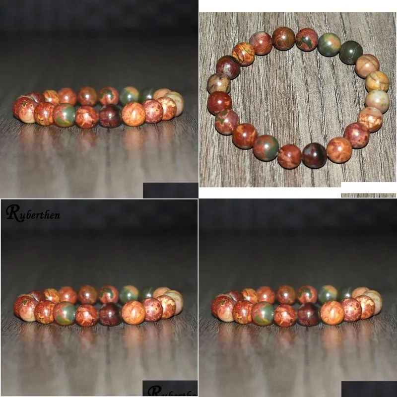 MG1170 New Design 10mm Picasso Jasper Bracelet for Men Trendy Energy Protection Jewelry Healing Anxiety Bracelet