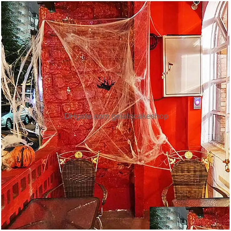 20g halloween scary party decor stretchy spider web cobweb cotton horror halloween decoration for bar haunted house scene props