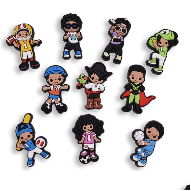 100pcs add custom mexican style pvc shoe charms shoecharm buckles fashion accessories soft rubber jibitz for croc shoes cartoon baby girls boys button