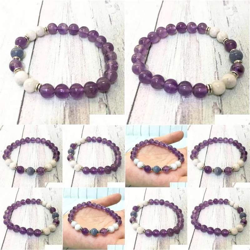 MG0605 A Grade Moonstone Amethyst Bracelet High Quality Blue Aventurine Beaded Bracelet Natural Gemstone Jewelry Wholesale