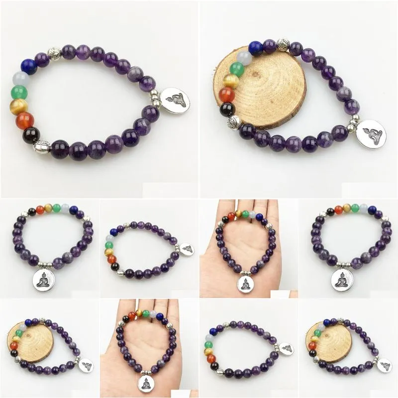 SN1181 2017 Designer Women`s 7 Chakra Bracelet Natural Stone Yogi Bracelets Meditation Buddha Bracelet Wholesale Free Shipping