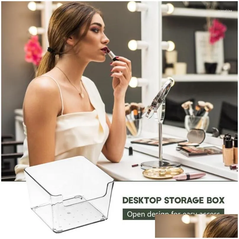 Storage Boxes Makeup Organizer Basket Clear Table Cosmetic Bin Desk Toiletry Box Multifunctional Holder For