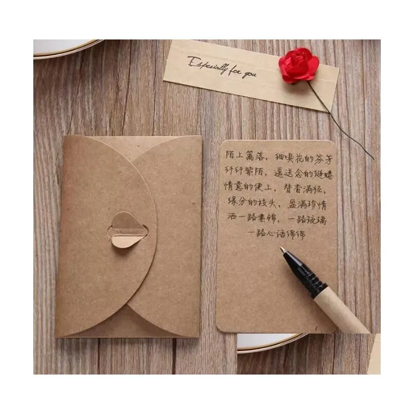 creative greeting cards diy vintage kraft paper hand made dried flower thank you cards flower card for birthday valentines christmas