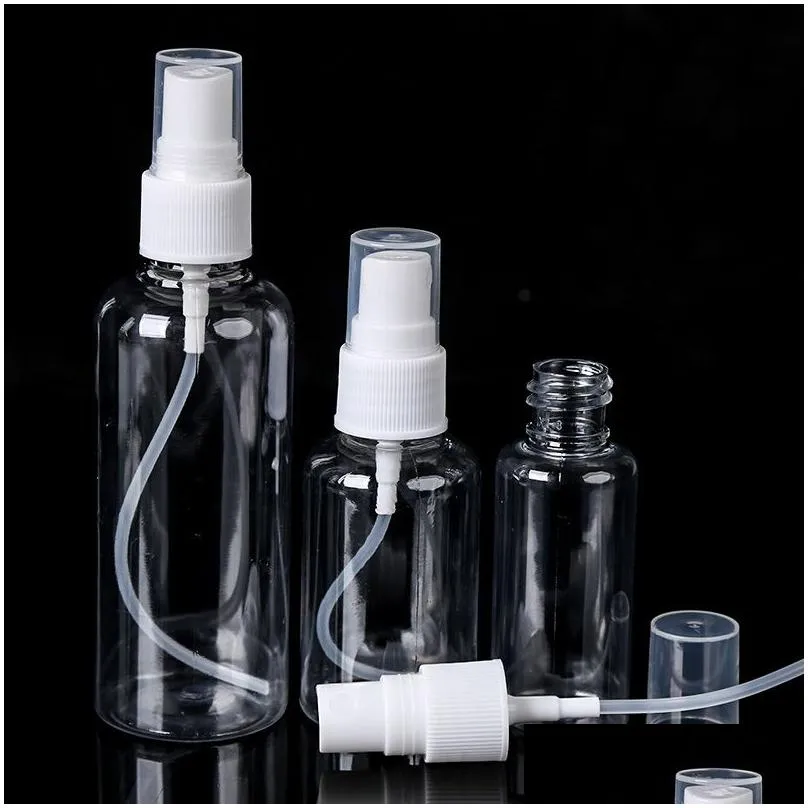 wholesale spraying bottle 10/15/20/30/40/50/60/80ml small watering can and transparent pet spraying bottles fine mist cosmetics perfume