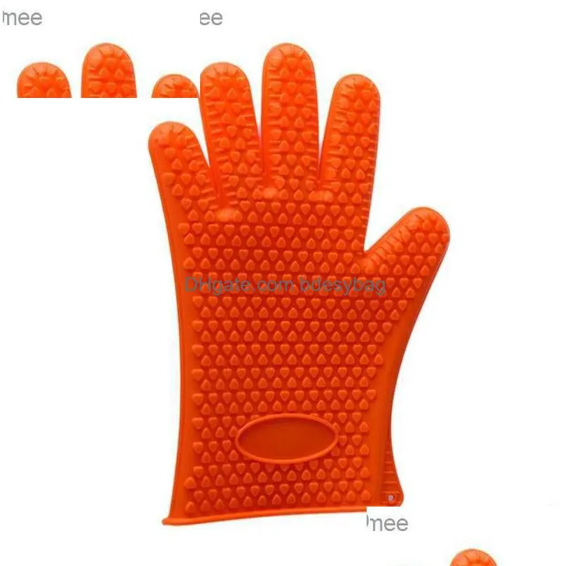 silicone oven gloves heat resistant gloves anti slip kitchen oven gloves baking grill grill thick oven gloves z230810