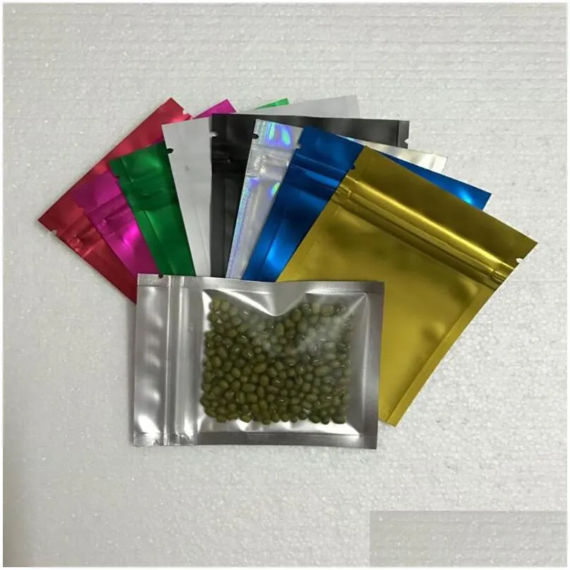 gift wrap black blue colorful clear aluminum foil zipper bags self-sealed zipper packaging pouches bags for snack storage dhs