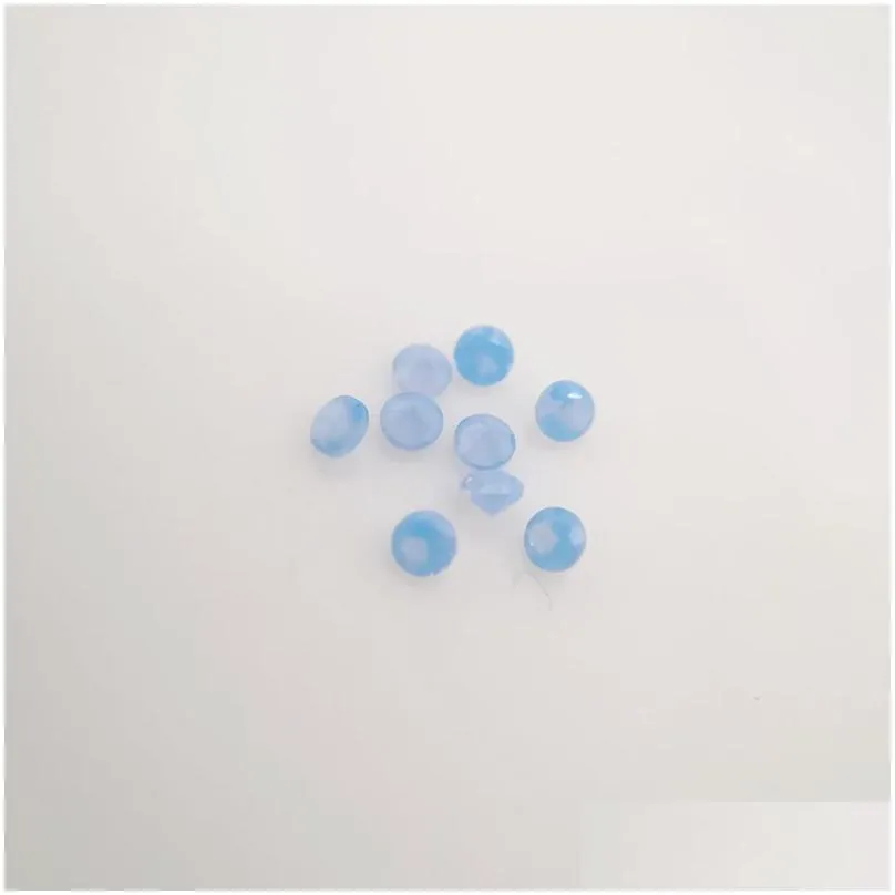 242 good quality high temperature resistance nano gems facet round 0.8-2.2mm medium opal sky blue synthetic gemstone 2000pcs/lot