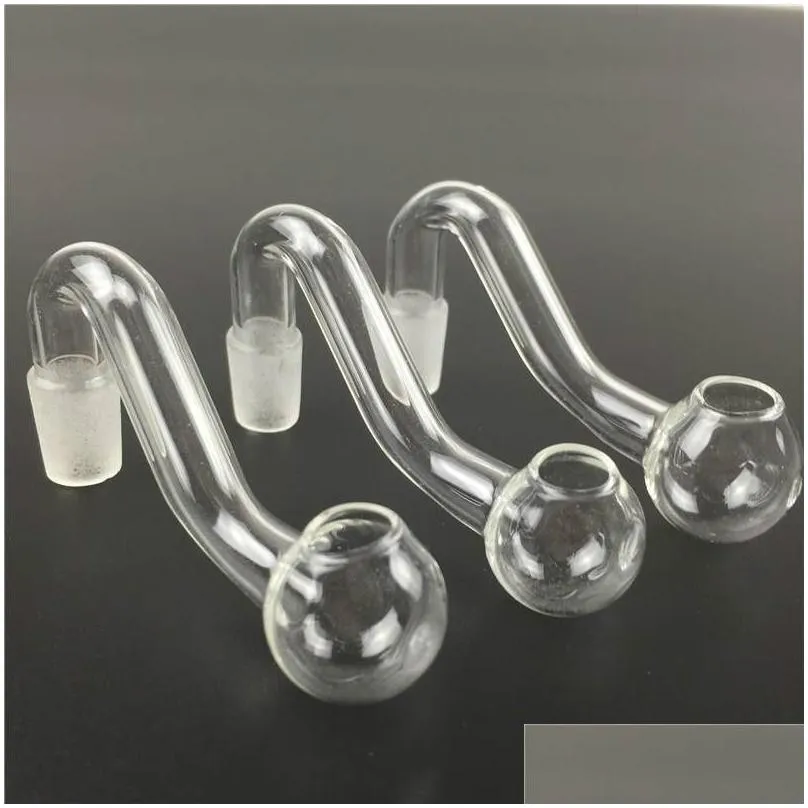 clear 10mm male joint glass bowls pyrex glass oil burner pipe transparent tobacco bent bowl hookah adapter thick bong pipes smoking tube nail burning