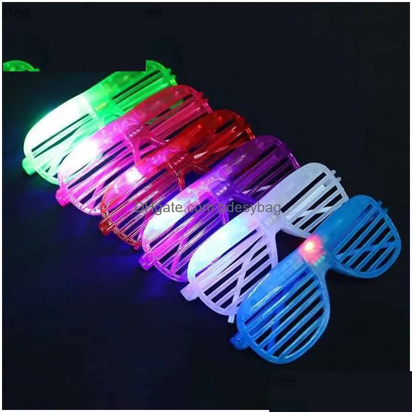 shutters shape led flashing glasses light up kids toys christmas party supplies decoration glowing glasses z230814