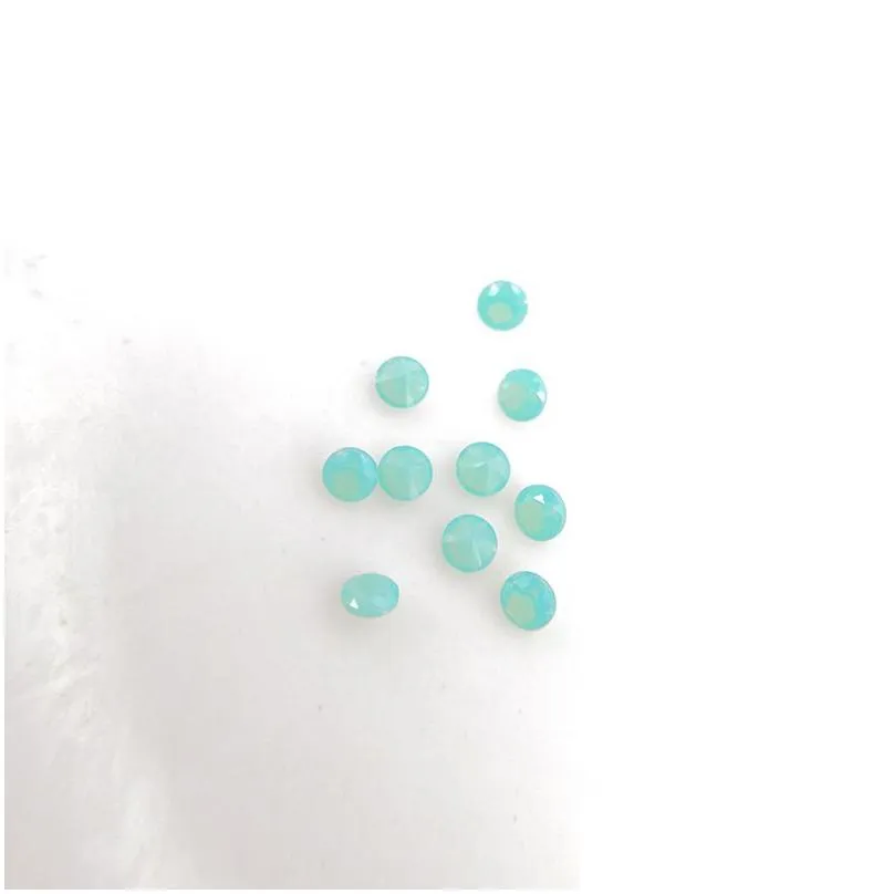 #208/2 high temperature resistance nano gems facet round 0.8-2.2mm medium chrysoprase bluish gree synthetic gemstone 2000pcs/lot mixed