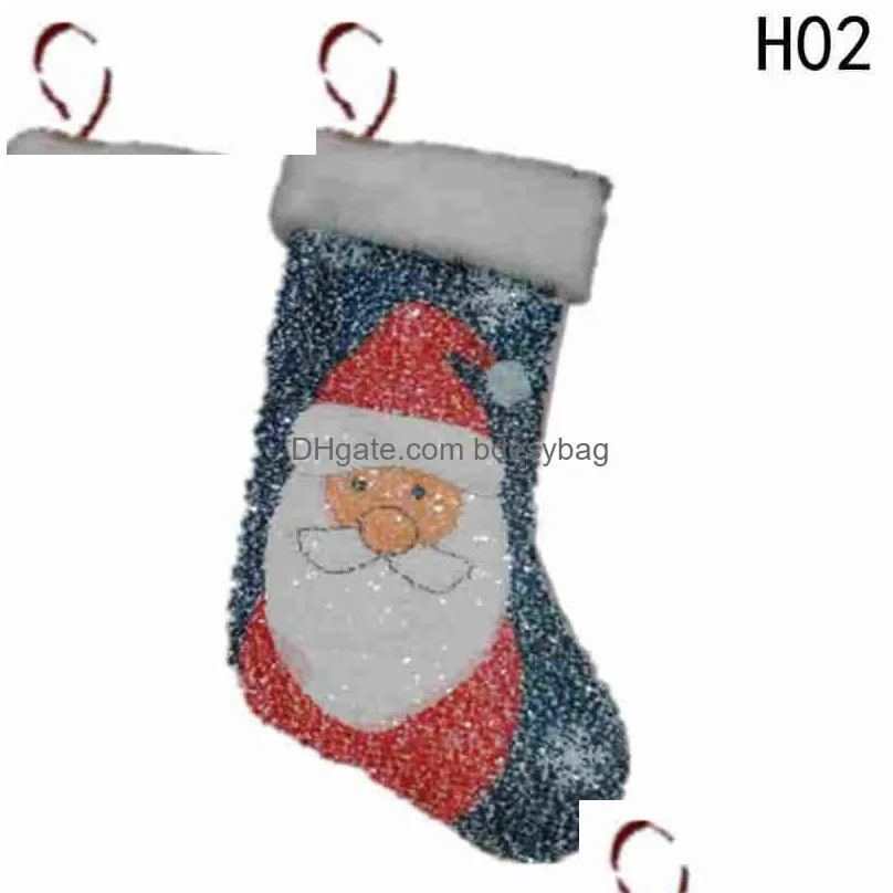 christmas socks sequins 20*40cm santa stocking claus snowman xmas tree stocking christmas decorations wedding gift bag