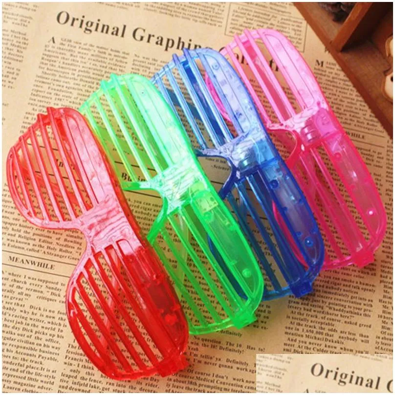 fashion shutters shape led flashing glasses light up kids toys christmas party supplies decoration glowing glasses