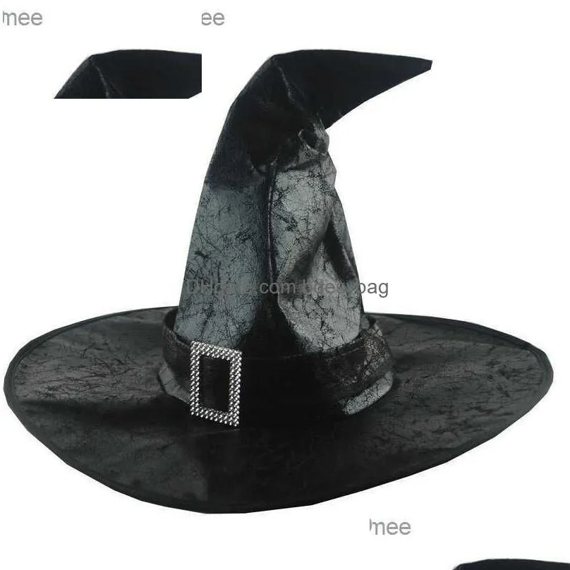 wearing props halloween leather witch hat wizard hat halloween party adult and child role-playing clothing accessories z230809