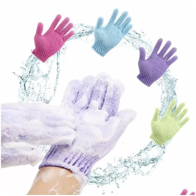 wholesale exfoliating shower bath gloves bath brushes for shower spa massage and body scrubs dead skin cell remover solft and suitable for men