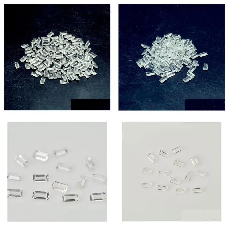 high quality 100% authentic natural white quartz crystal loose gemstone for jewelry making 7x9-10x14mm cushion facet cut 50pcs/lot