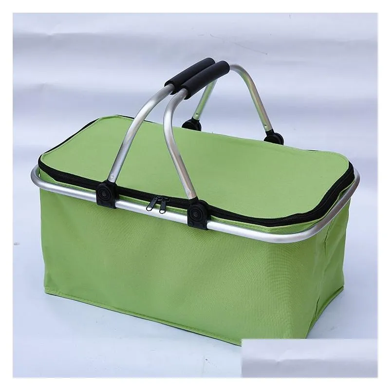 portable picnic lunch bag ice cooler box storage travel basket cooler cool hamper shopping basket bag box q2