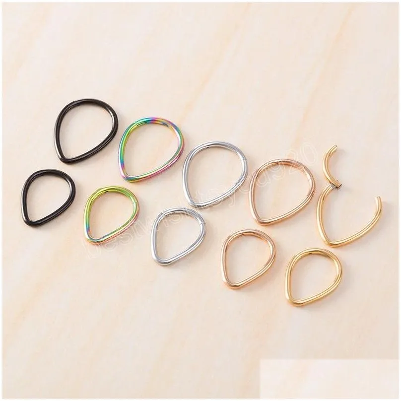 Hinged Segment Nose Ring Septum Piercing Hoop Eyebrow Cartiliage Earring Stainless Steel Tragus Helix Clicker Body Jewelry