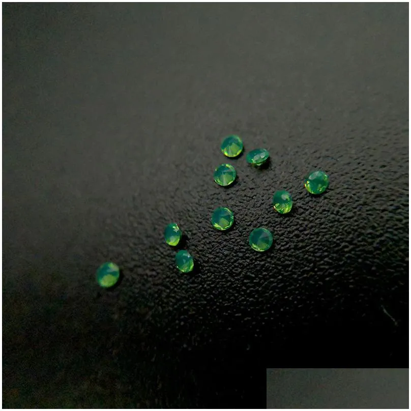 #209/1 good quality high temperature resistance nano gems facet round 2.25-3.0mm dark chrysoprase green synthetic gemstone 1000pcs/lot