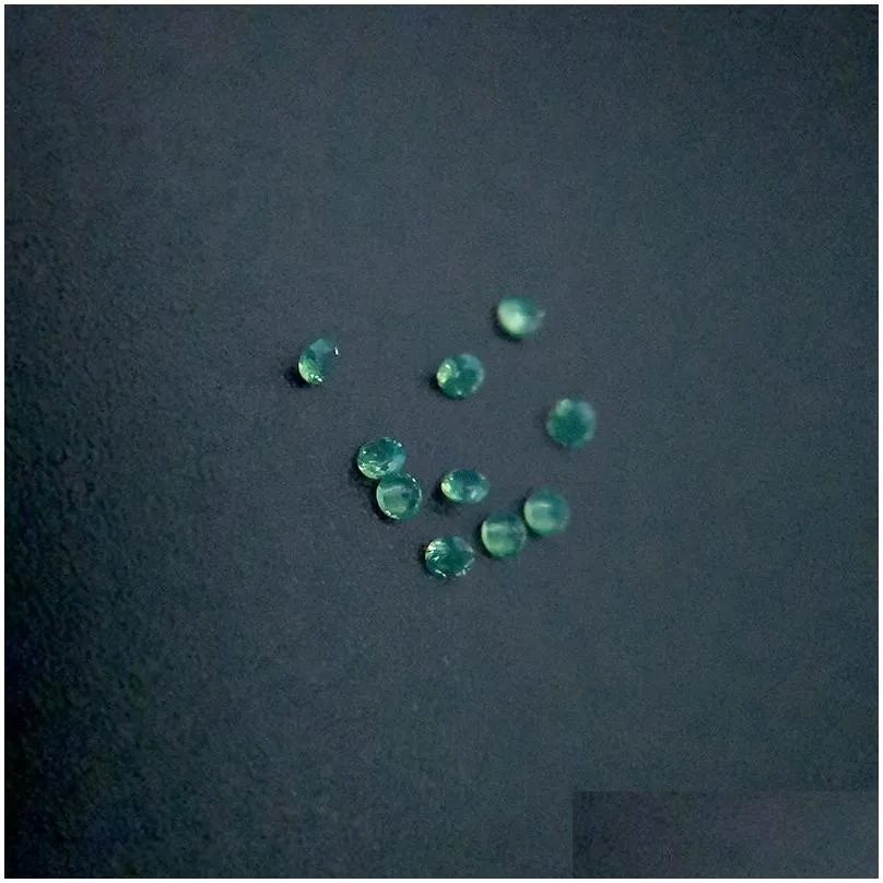 #209/2 good quality high temperature resistance nano gems facet round 0.8-2.2mm medium chrysoprase green synthetic gemstone