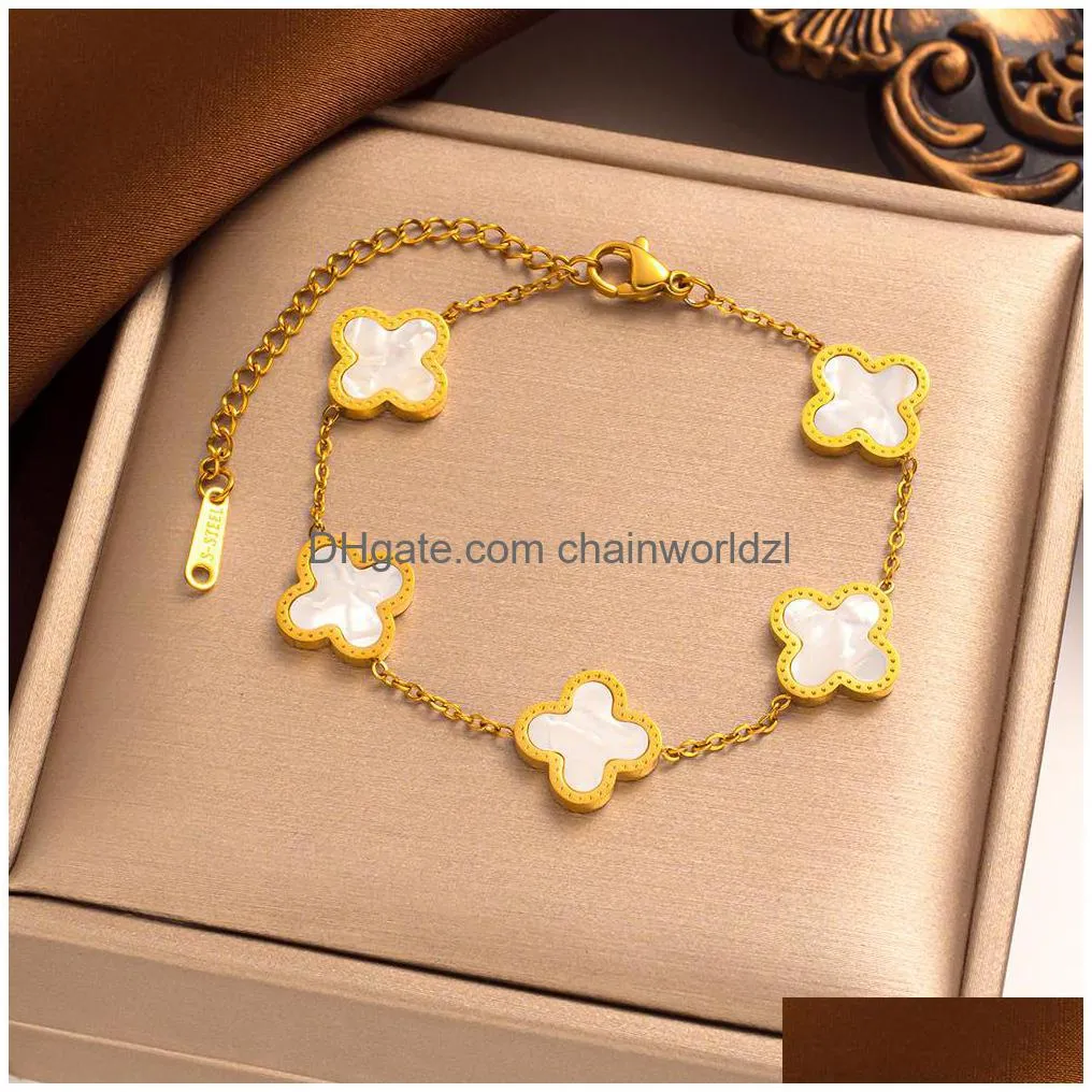 8 style brand pendant flower necklace 4/four leaf clover with diamonds elegant clover necklaces bracelet for woman jewelry gift high