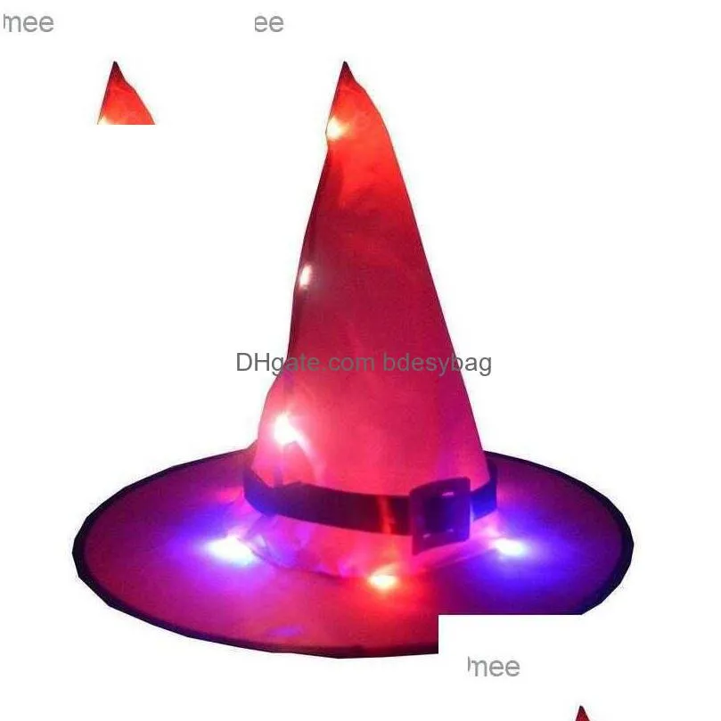 other festive party supplies halloween decoration witch hats led lights cap costume props outdoor tree hanging ornament home glow dhqpf