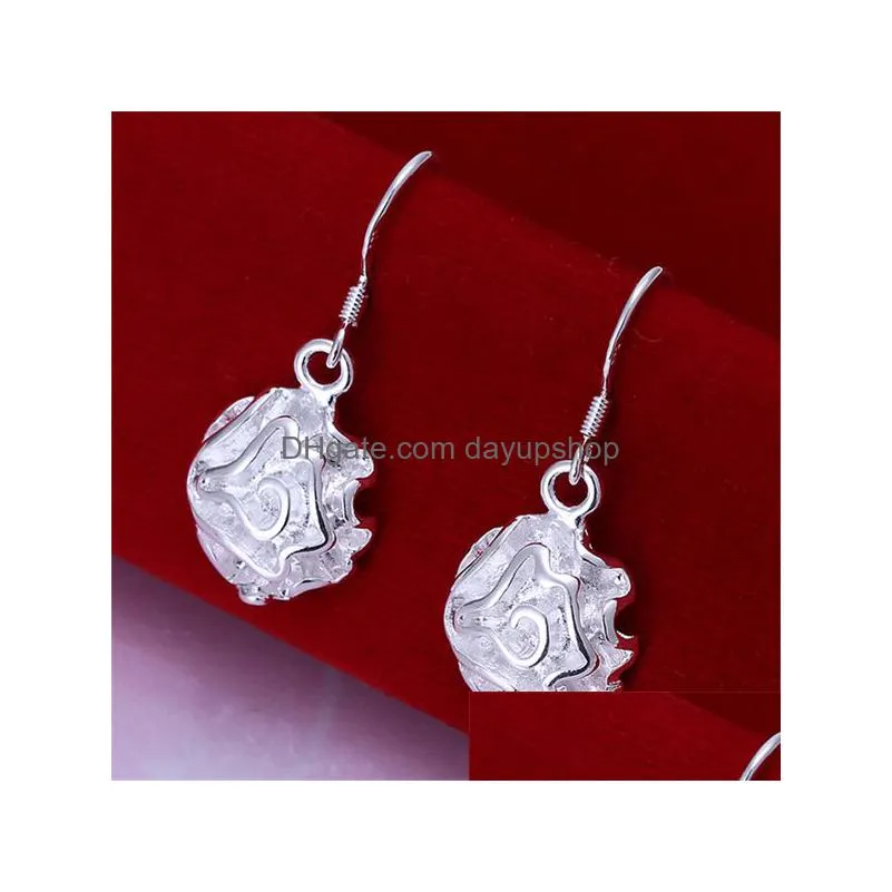 high grade 925 sterling silver rose set jewelry set dfmss272 brand new factory direct sale 925 silver necklace bracelet earring ring