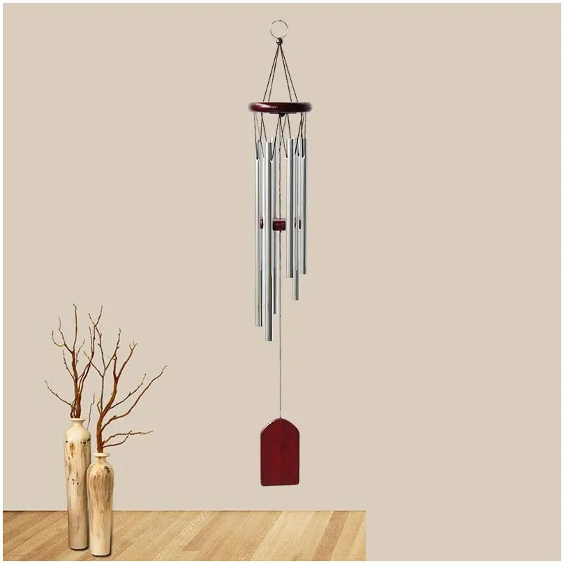 wind chimes antique solid wood metal aluminum 6 tube windchime pendant chapel bells home ornament aeolian