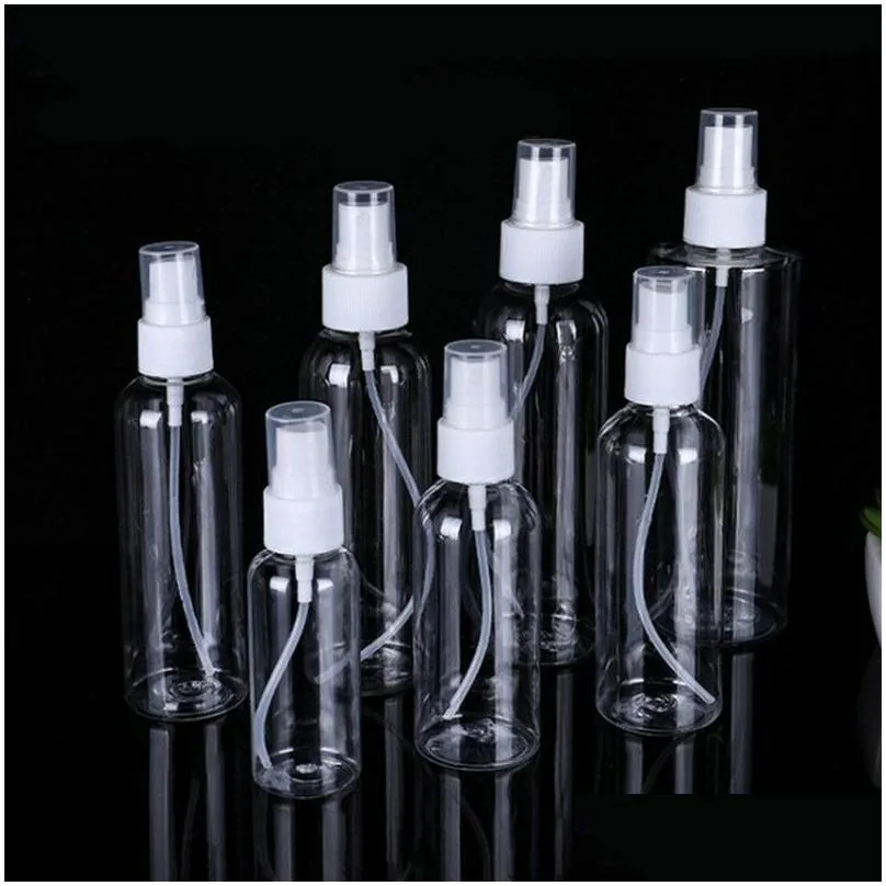 wholesale spraying bottle 10/15/20/30/40/50/60/80ml small watering can and transparent pet spraying bottles fine mist cosmetics perfume