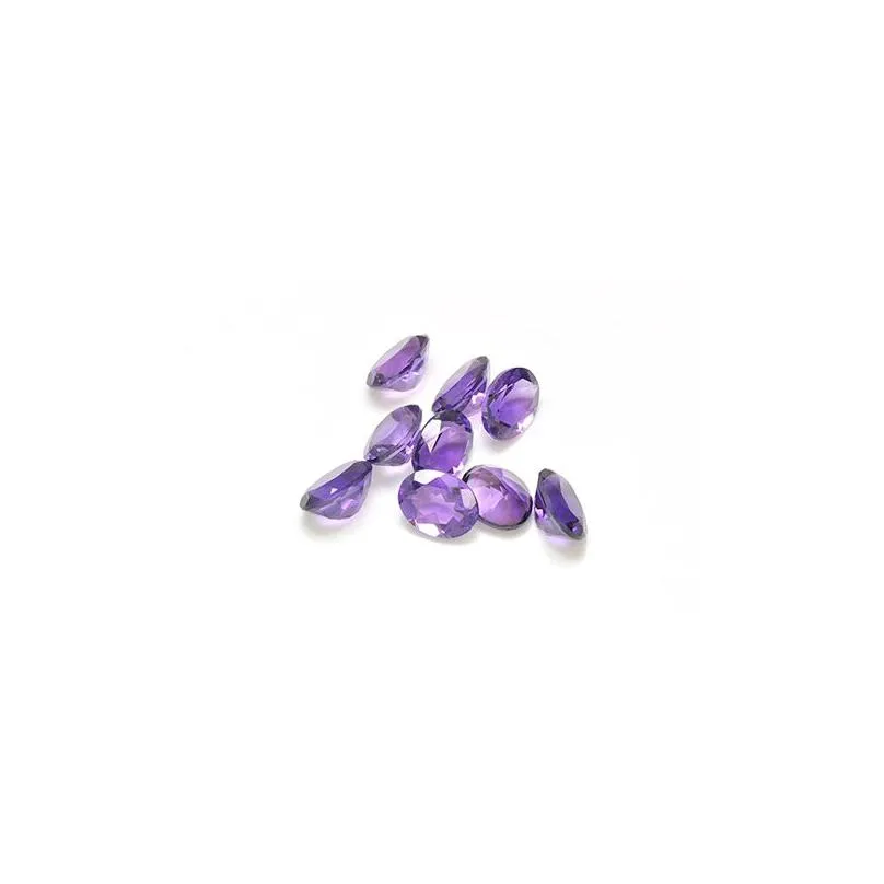 50pcs/lot dark purple 3x4-4x6mm oval brilliant facet cut 100% authentic natural amethyst crystal high quality gem stones for jewelry