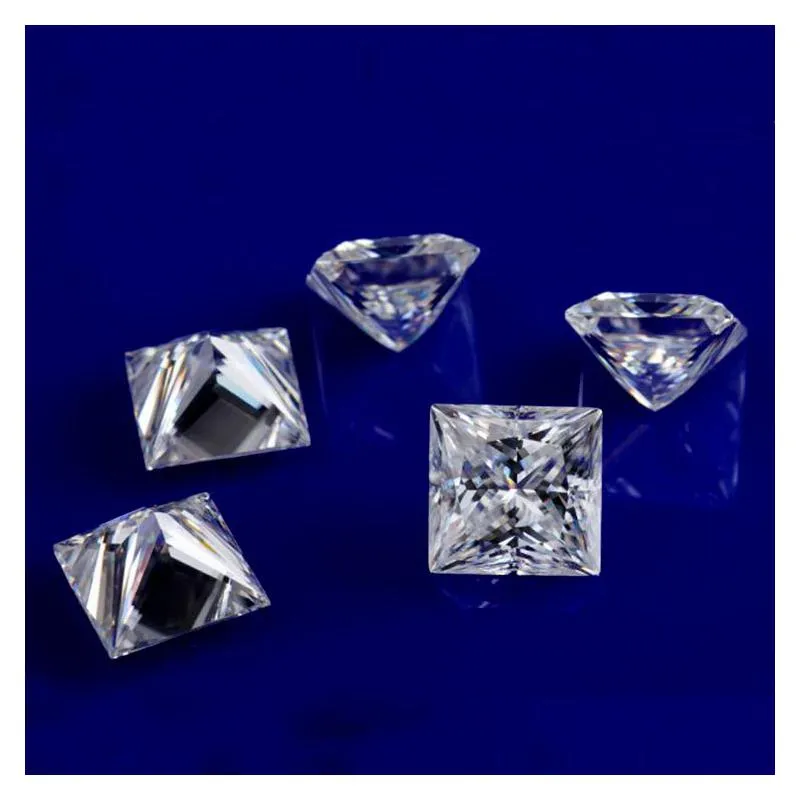 high grade very excellent brilliant cut square 2*2-4*4mm great fire e-f color moissanite gemstone synthetic loose diamond for jewelry