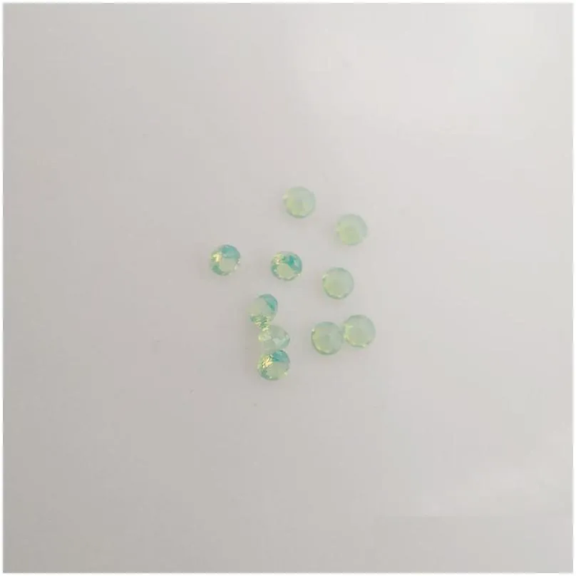 #209/3 good quality high temperature resistance nano gems facet round 2.25-3.0mm light chrysoprase green synthetic gemstone