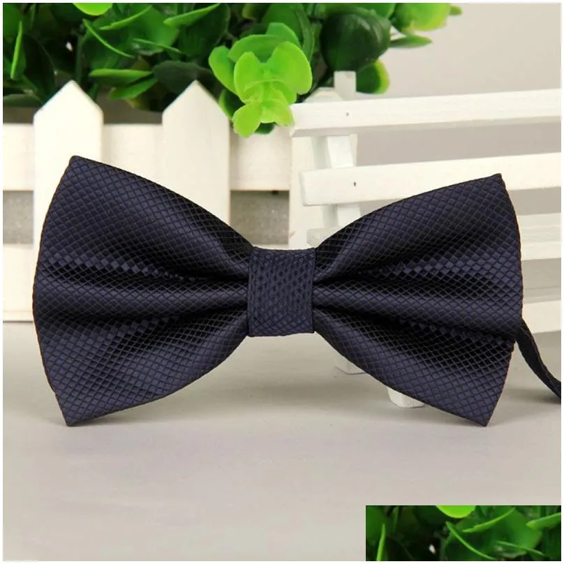 Solid color Fashion Bow ties Groom Men Plaid Marriage Butterfly Wedding business suit bow tie