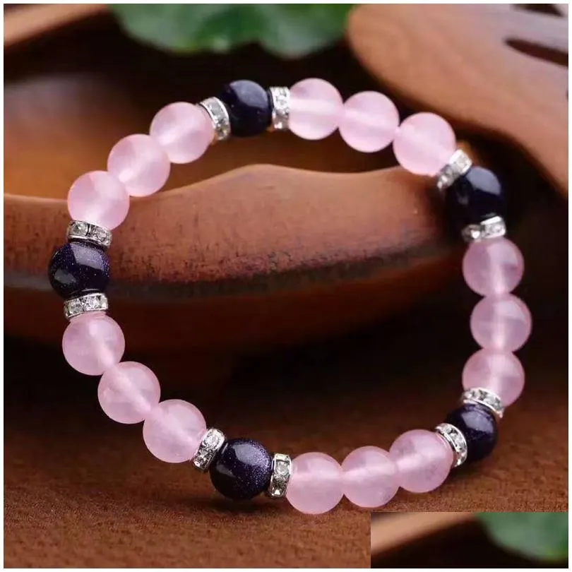 special offer pink naturl chalcedony and blue sandstone with silver parts for ladies 1pc order free shipping