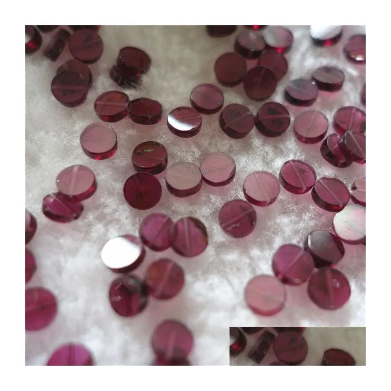 30pcs a lot 100% natural semi-precious stone red garnet machine cut round shape 5mm with through hole wholesale loose beads for jewelry