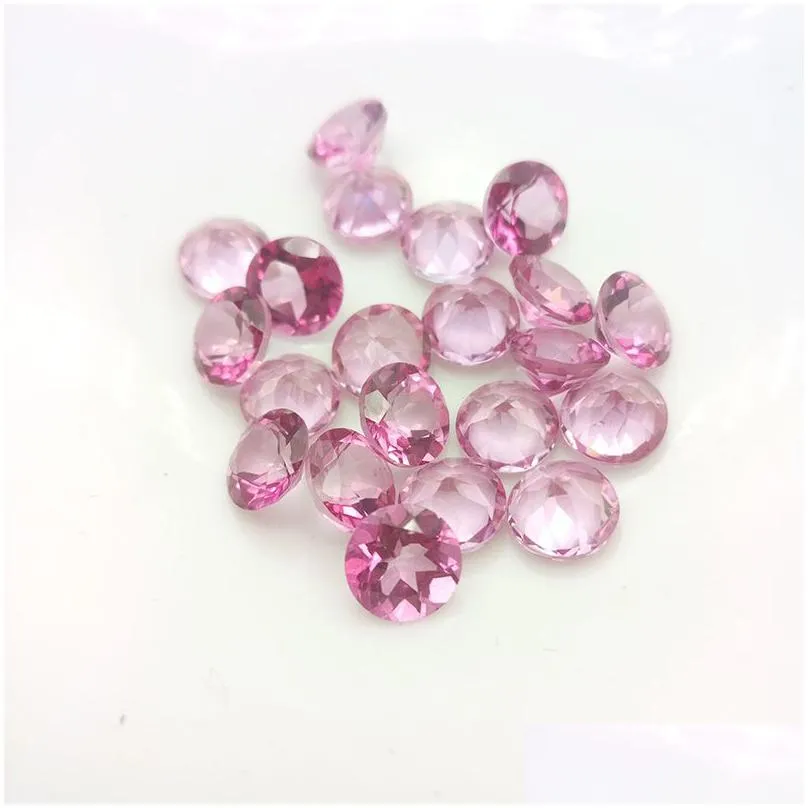 good cut high-end 100% guarantee semi-precious stone 4-5mm brilliant round pink topaz loose gemstone for jewelry making 10pcs/lot