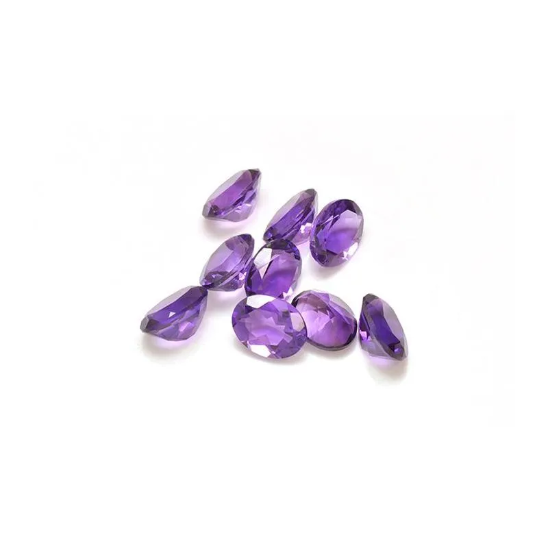 30pcs/lot dark purple 5x7-9x11mm oval brilliant facet cut 100% authentic natural amethyst crystal high quality gem stones for jewelry