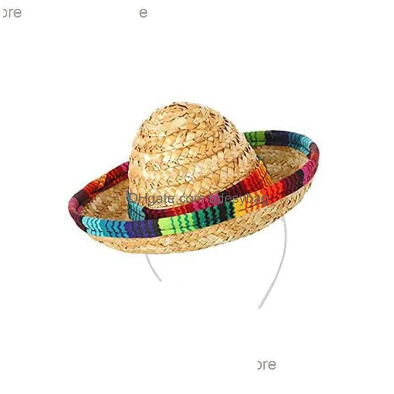 mexico mini hat hair ring mini sombrero headband festival headband performance props carnival halloween party discount z230809