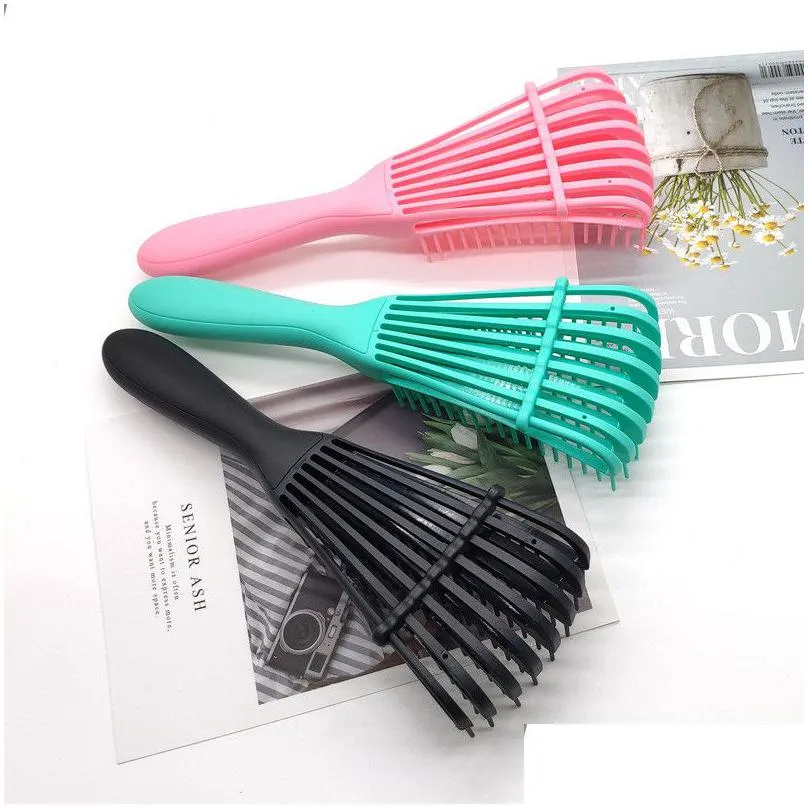 detangling brush for curly hair wet thick kinky hair 3 colors adjustable scalp massage hair brush