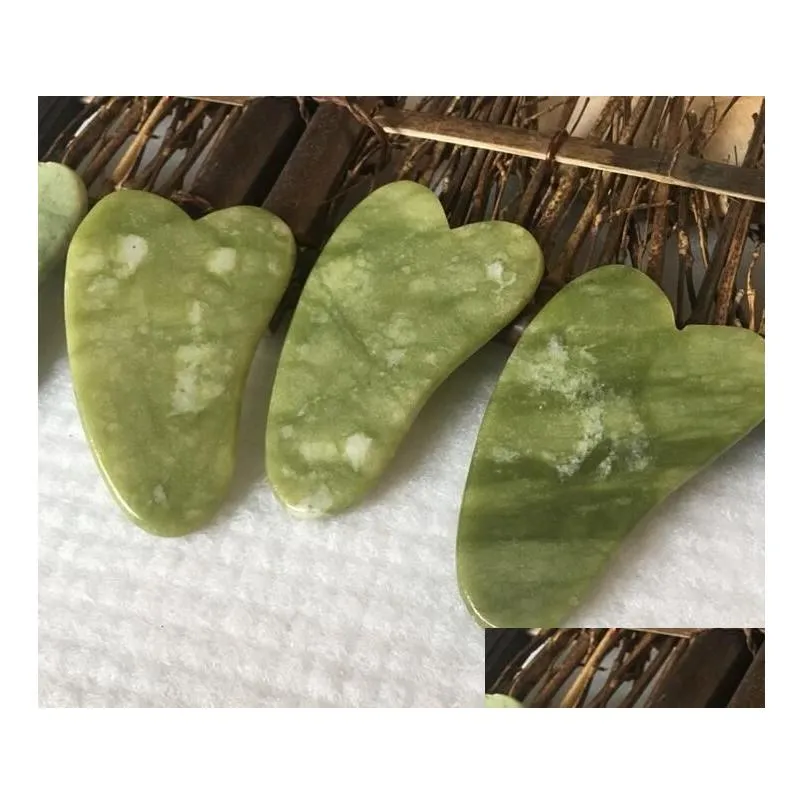 party gift natural green jade guasha gua sha board massager for scrapping therapy massage