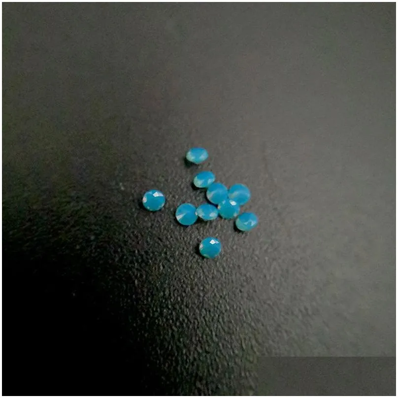 231 high temperature resistance nano gems facet round 2.25-3.0mm very dark opal aquamarine greenish blue synthetic stone 1000pcs