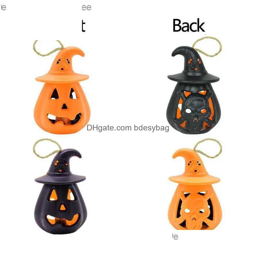 led halloween pumpkin ghost lantern lamp diy hanging scary candle light halloween decoration for home horror props kids toy y08274921092