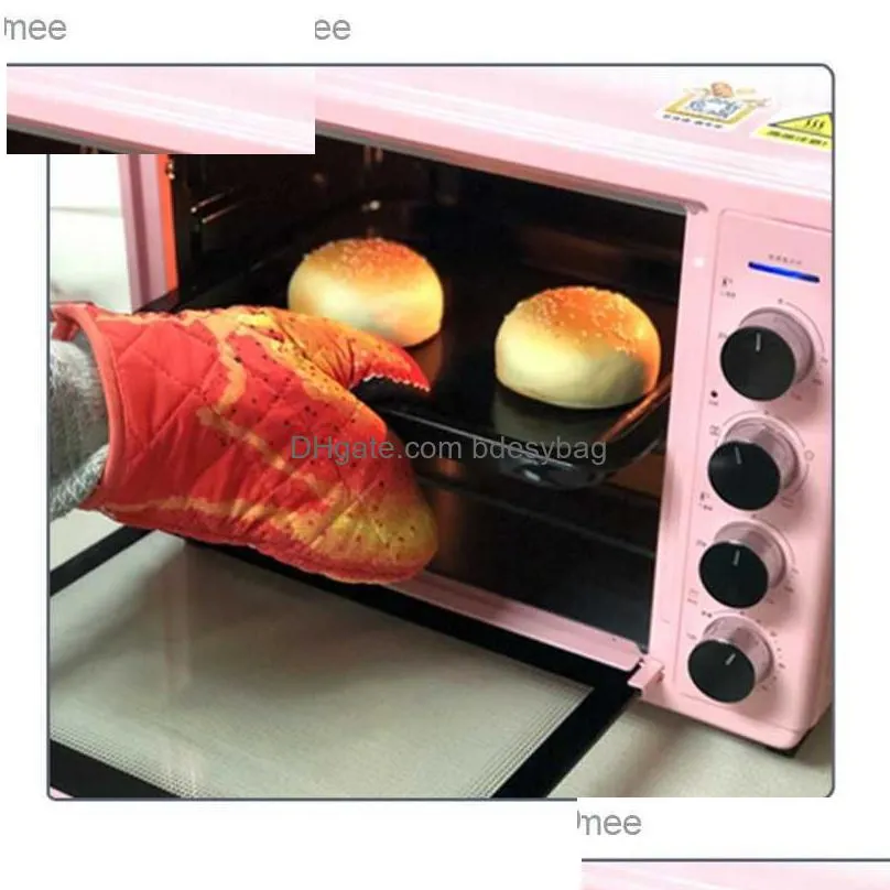 3d crab shaped oven gloves thick cotton oven gloves heat resistant kitchen cooking microwave oven gloves insulation non slip gloves