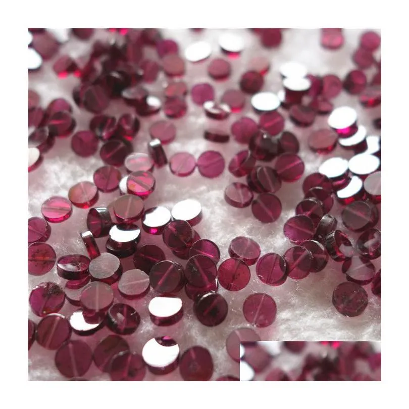 30pcs a lot 100% natural semi-precious stone red garnet machine cut round shape 5mm with through hole wholesale loose beads for jewelry