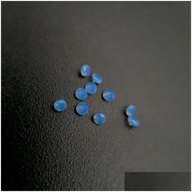 242 good quality high temperature resistance nano gems facet round 0.8-2.2mm medium opal sky blue synthetic gemstone 2000pcs/lot