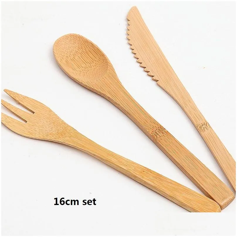  japanese style bamboo wooden cutlery set fork cutter cutting reusable kitchen tool 3pcs one set