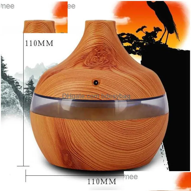 humidifiers top sale wood grain aromatherapy usb humidifier water droplets air purification  oil aroma diffuser creative home gra