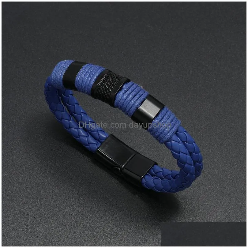 handmade pu leather cuff bracelets for men and women gift
