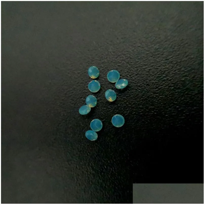 253 good quality high temperature resistance nano gems facet round 2.25-3.0mm medium opal grayish green blue synthetic stone